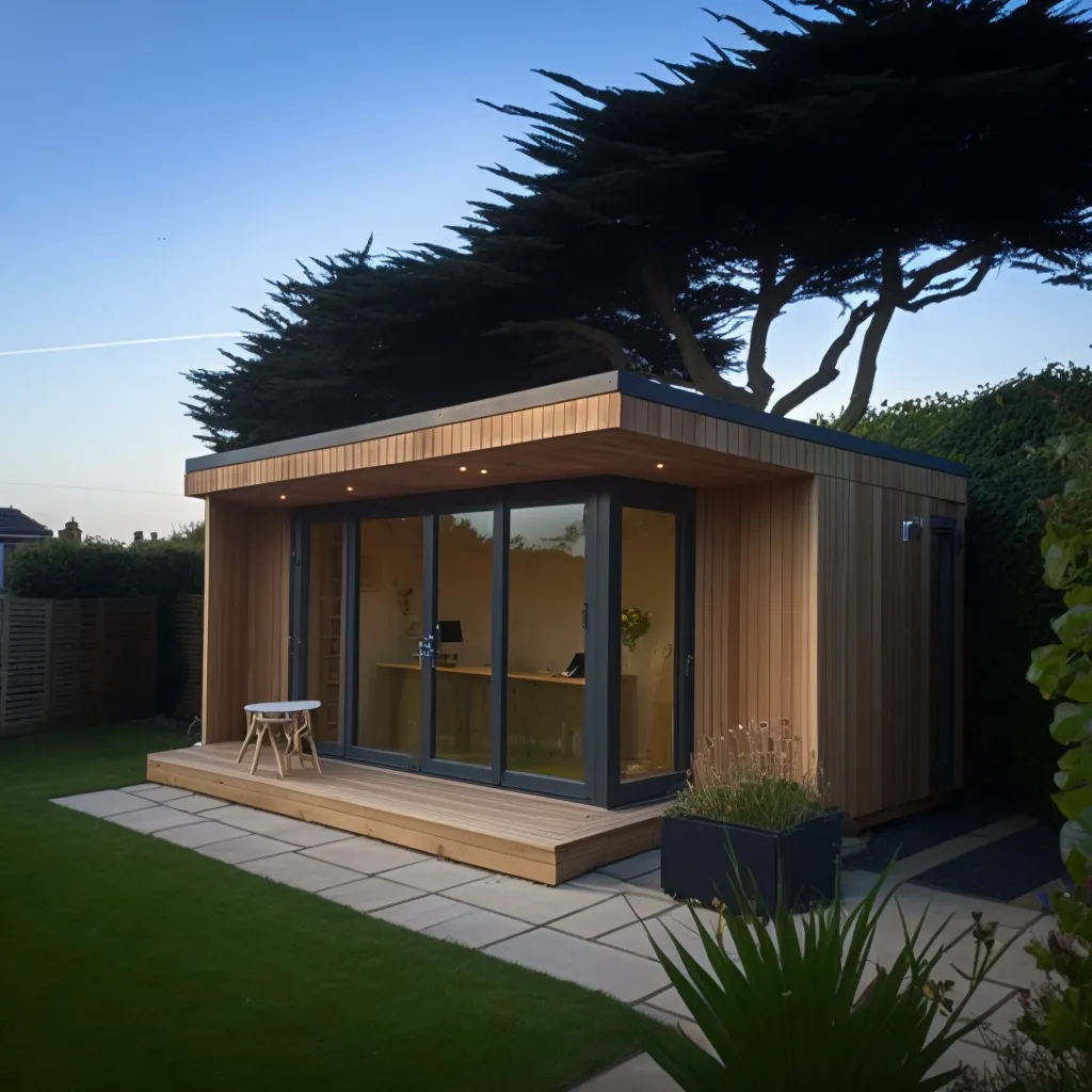 Bespoke garden room in landscaped setting